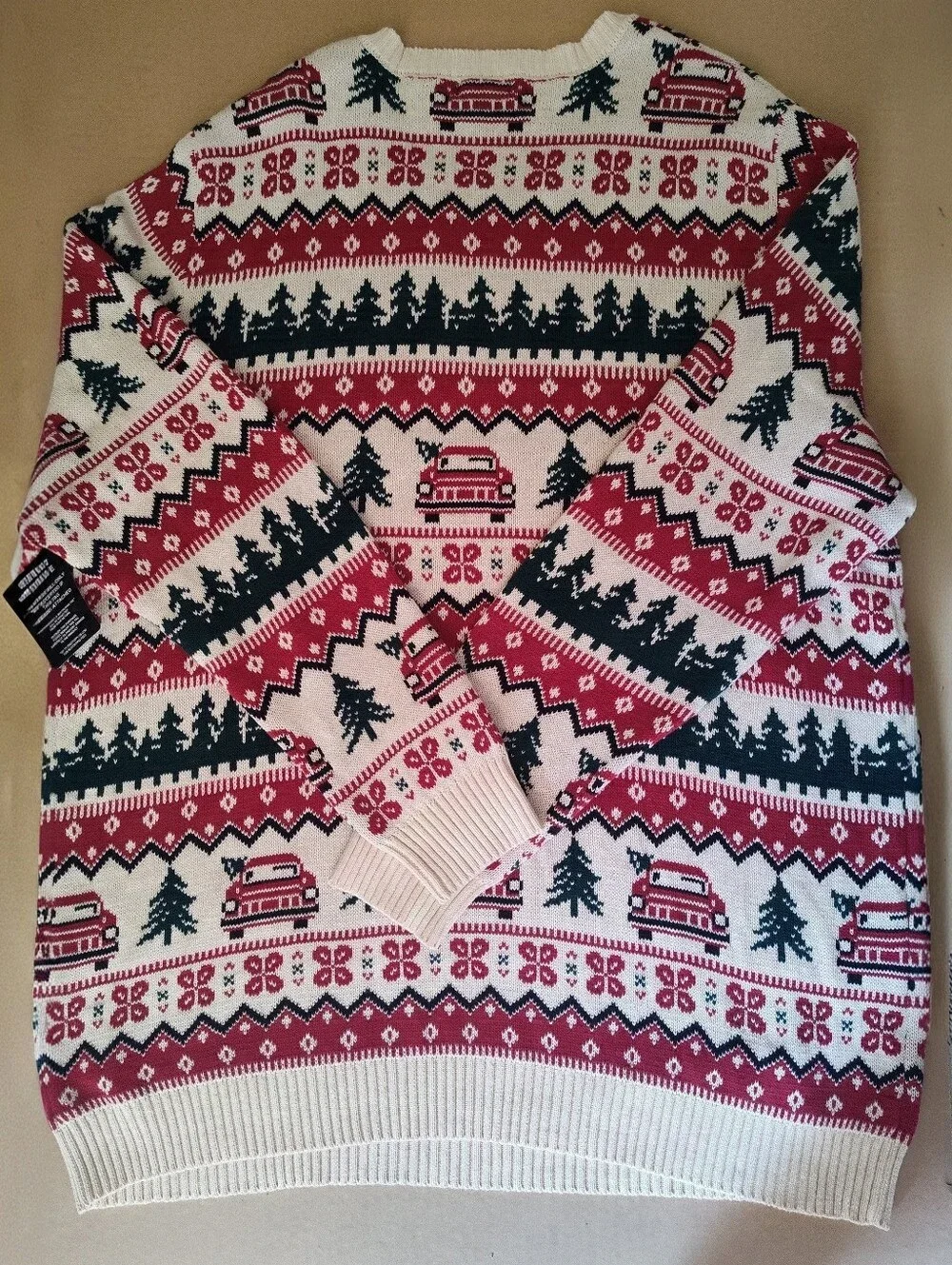 King Size Men’s 5XL Tall Sweater Big And Tall Holiday Christmas Fair Isle EUC